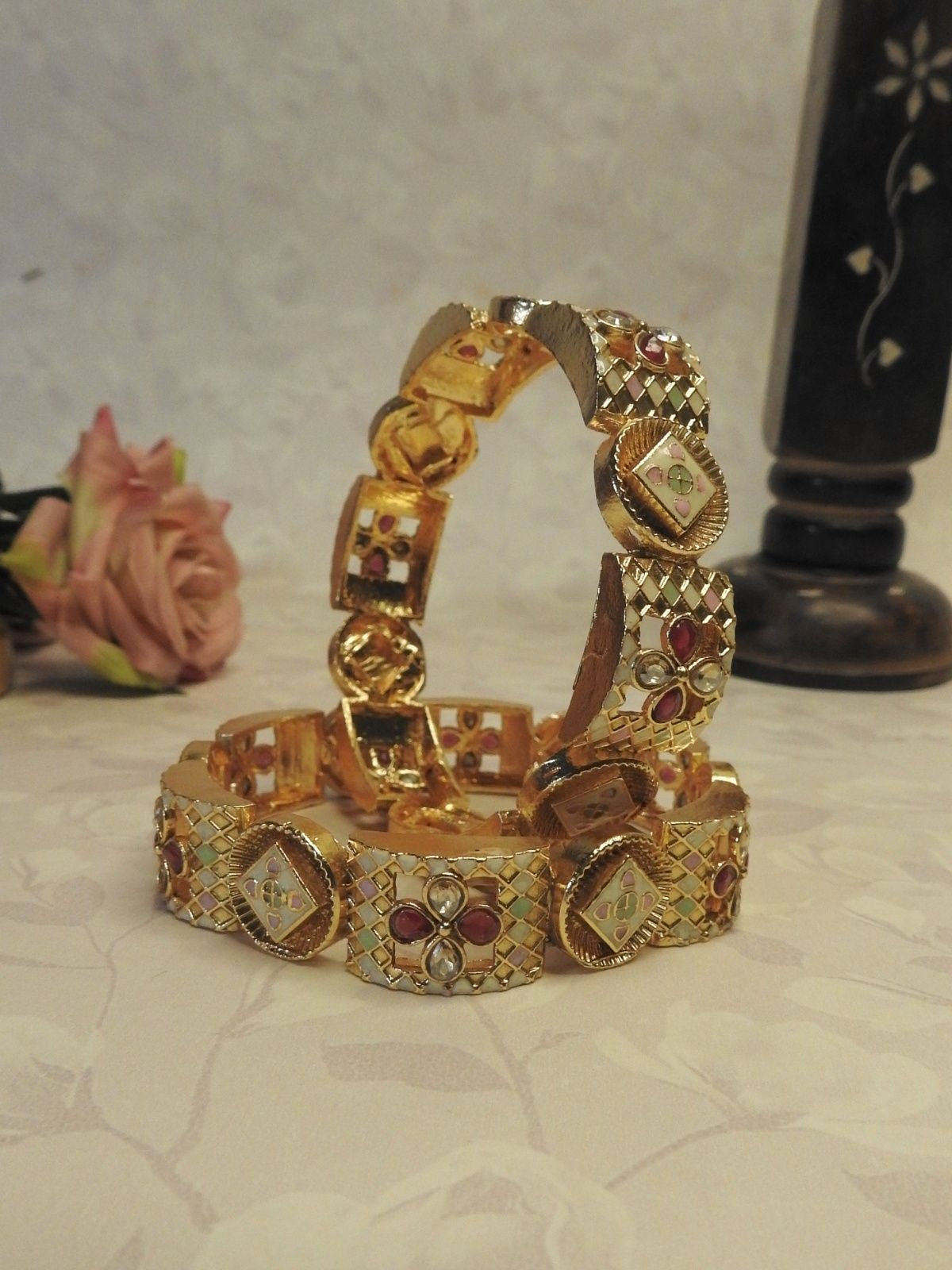 Golden Mosaic Gold Bangle Set