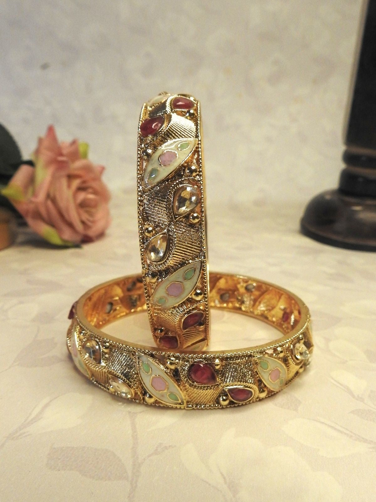 Golden Petal Gold Bangle Set