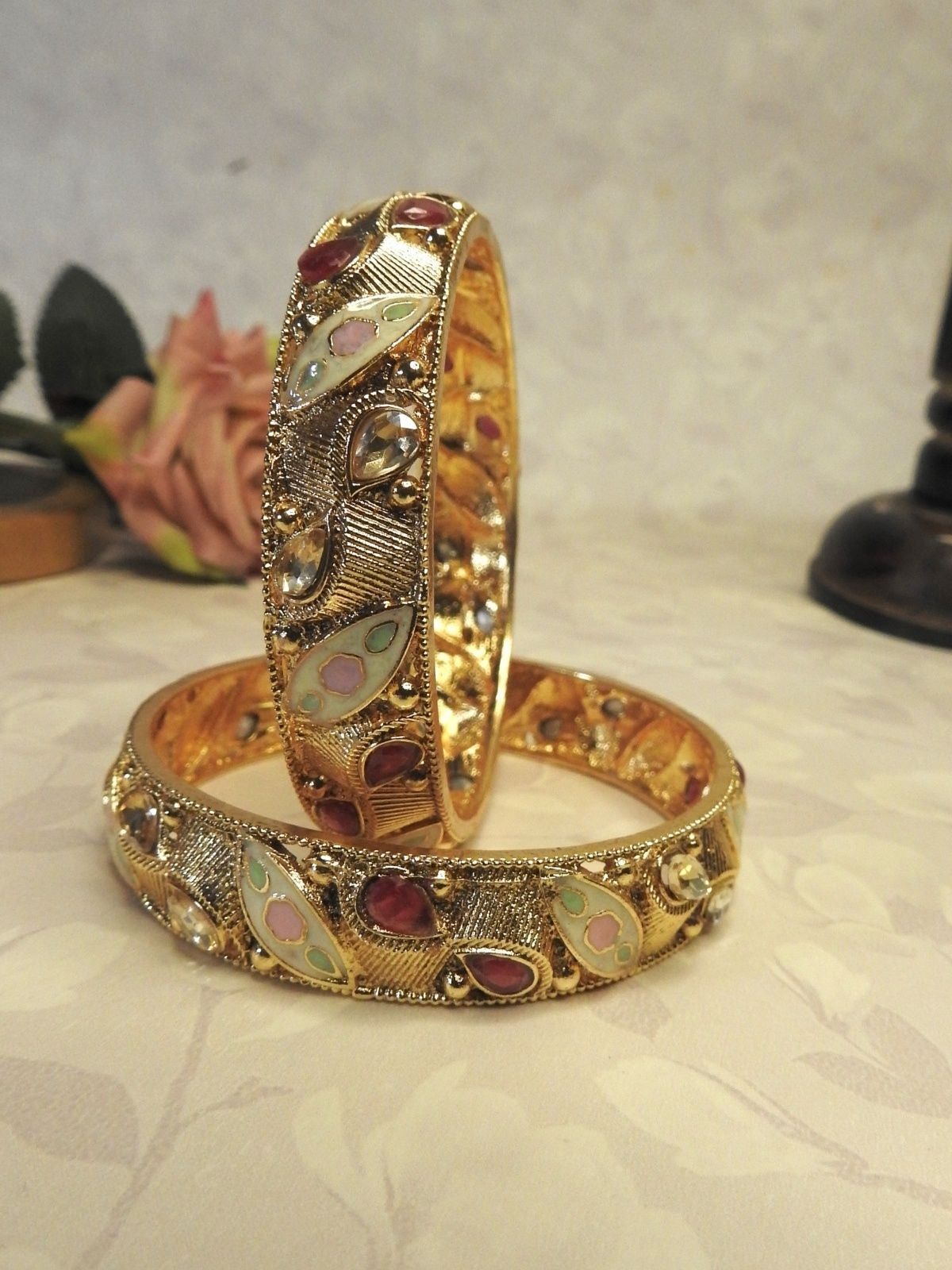 Golden Petal Gold Bangle Set