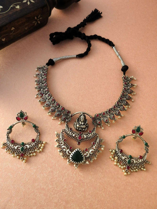 Aaradhya Antique Temple Necklace Set