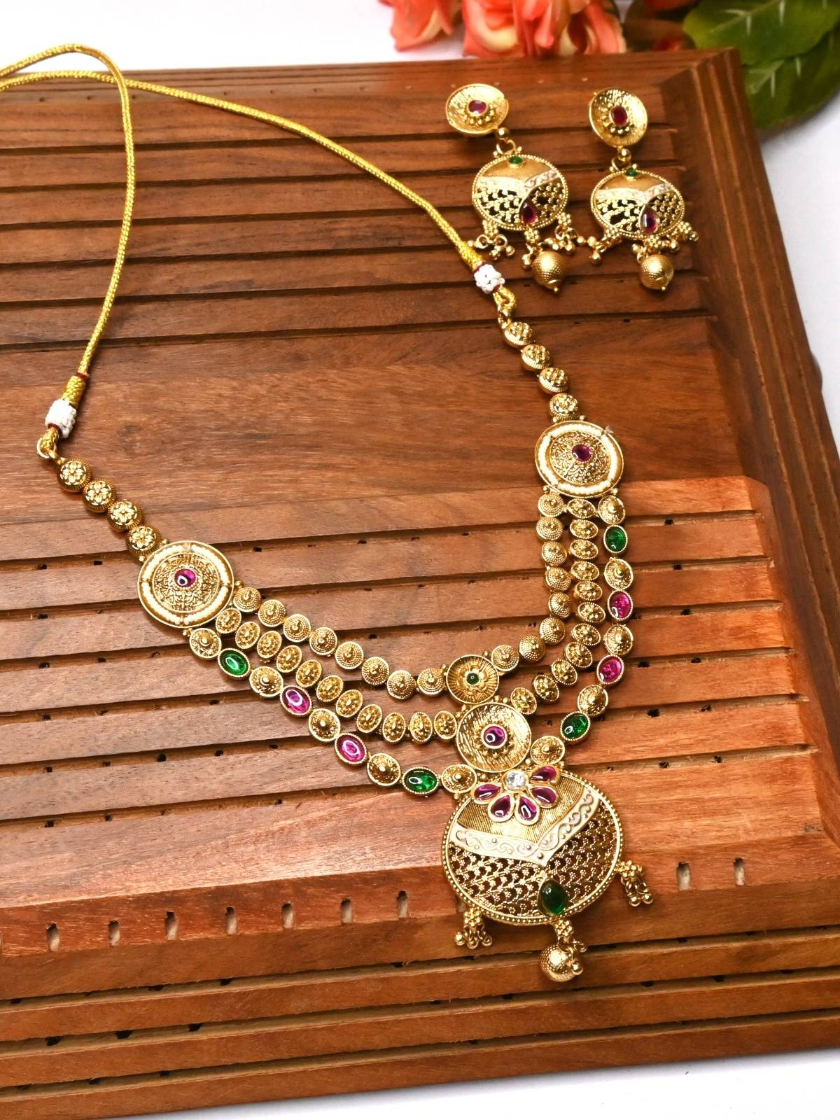 Royal Grace Gold Plated Necklace Set