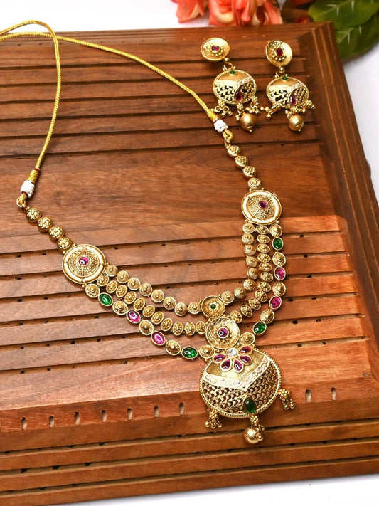 Royal Grace Gold Plated Necklace Set