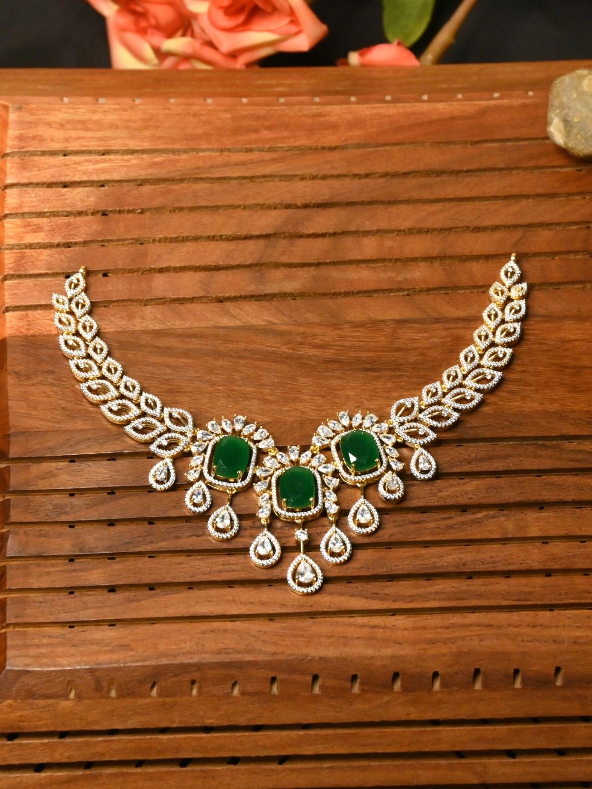 Emerald Royale Statement Necklace Set