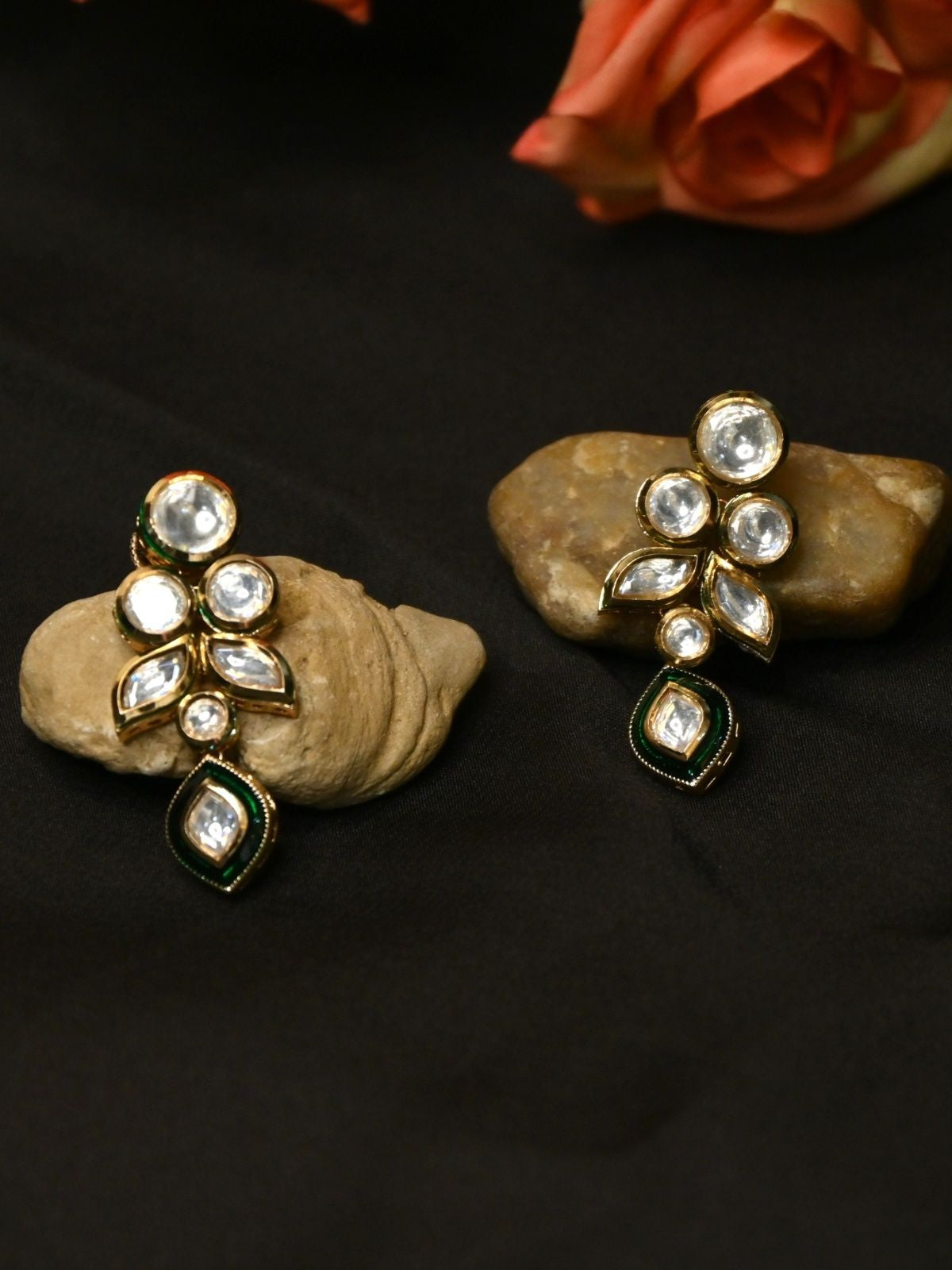 Dark Green Kundan Necklace Set