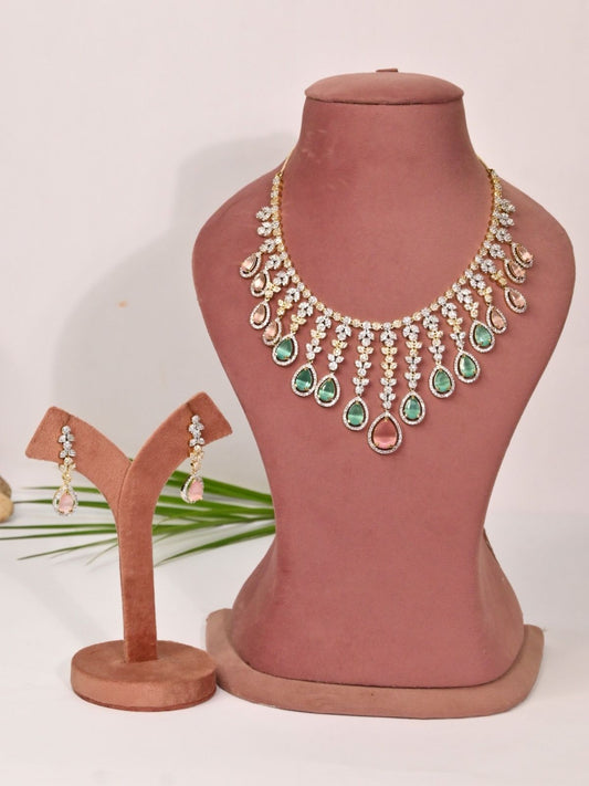 Regal Pastel Drop Necklace Set