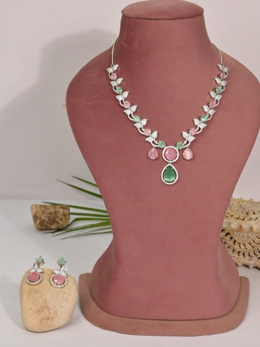 Blush Mint Drop Necklace Set