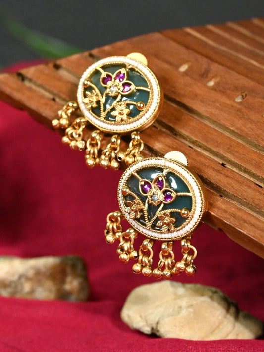 Nysa Gold-Finish Stud Earrings