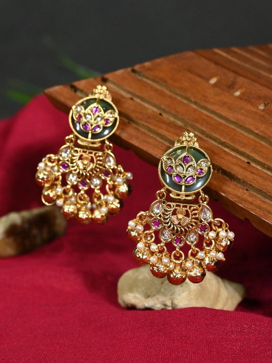 Saanjh Gold-Finish Earrings