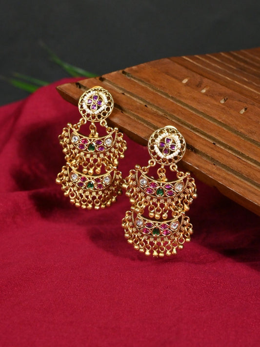 Aarohi Gold-Finish Earrings