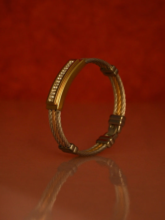 Crystal Twist Dual-Tone Bracelet