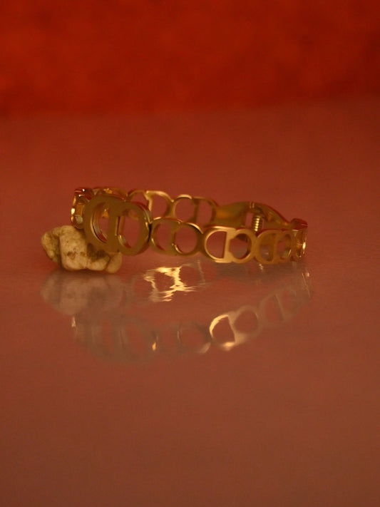 Gold Signature Pattern Bracelet