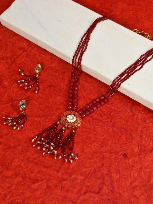 The Kundan Bead Tassel Set