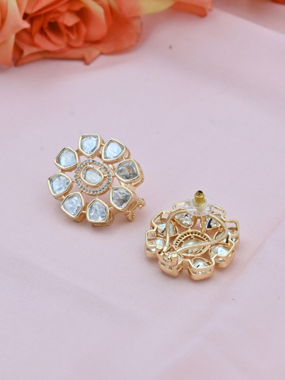 Twin Layer Polki Necklace Set
