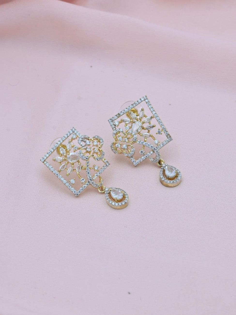 Floral Garden American Diamond Pendant Set