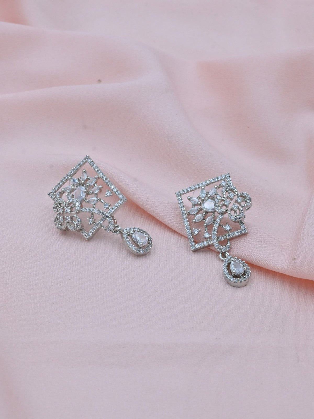 Floral Garden American Diamond Pendant Set