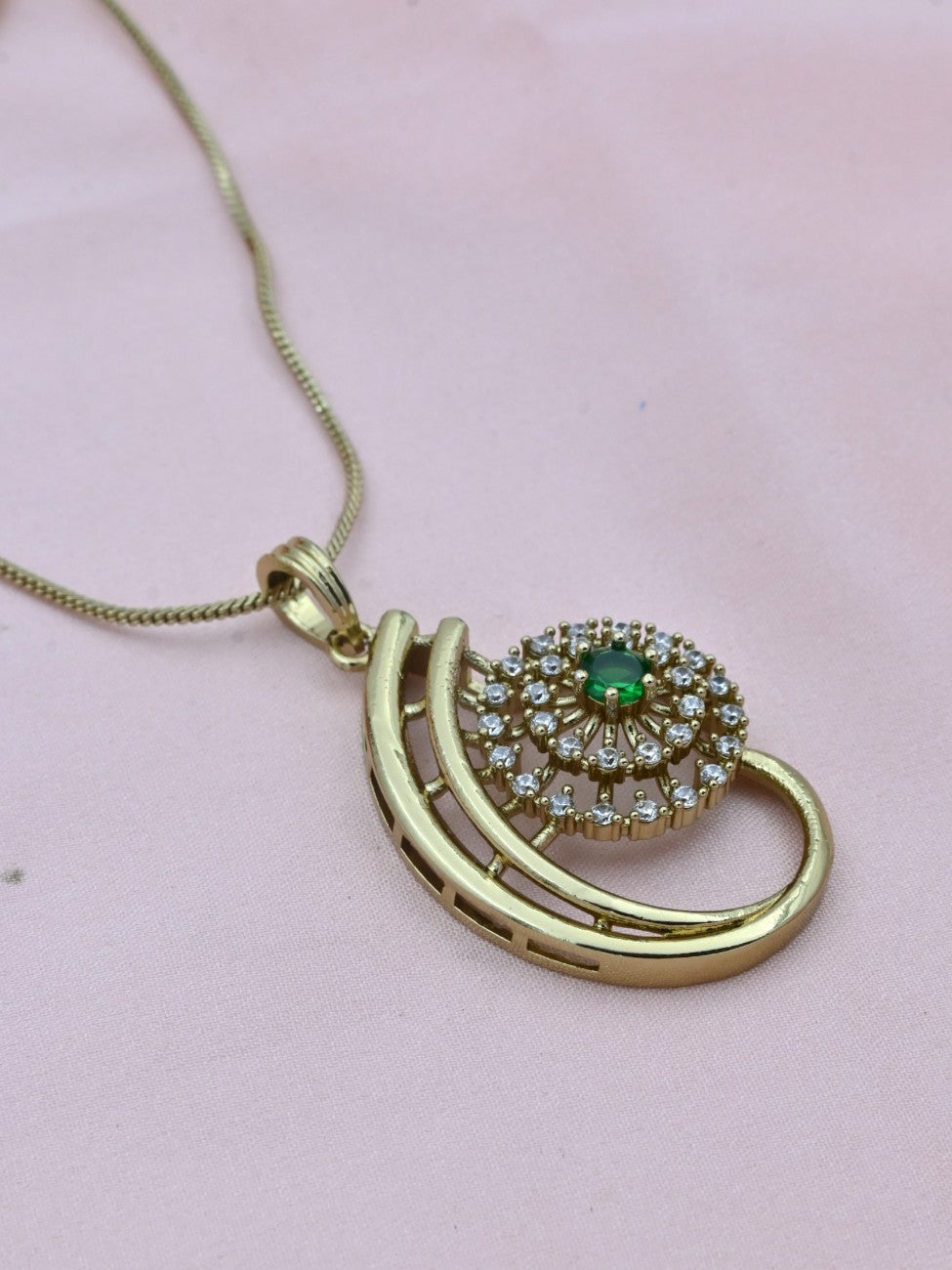 Blossom American Diamond Pendant Set