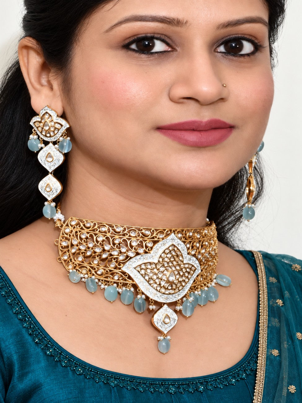 Ivora Grace Gold-Finish Choker Set