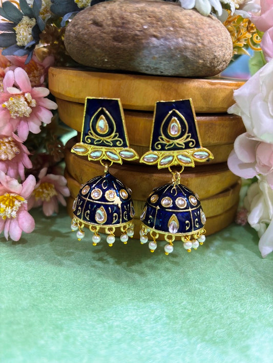 Royal Blue Jhumka Earrings