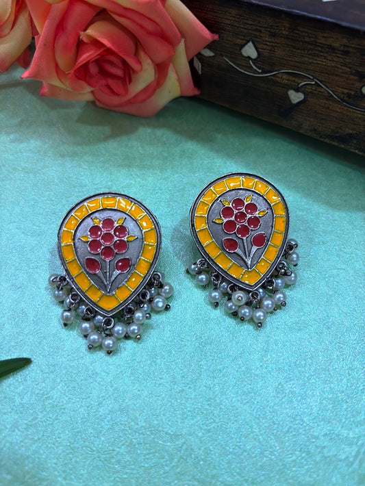 Meenakari Floral Stud Earrings