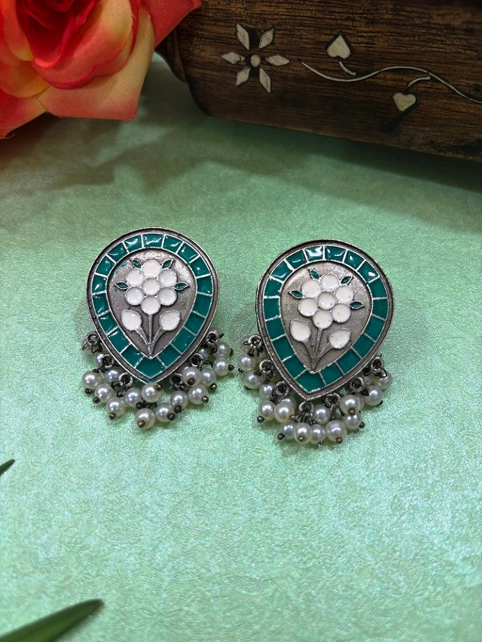 Meenakari Floral Stud Earrings