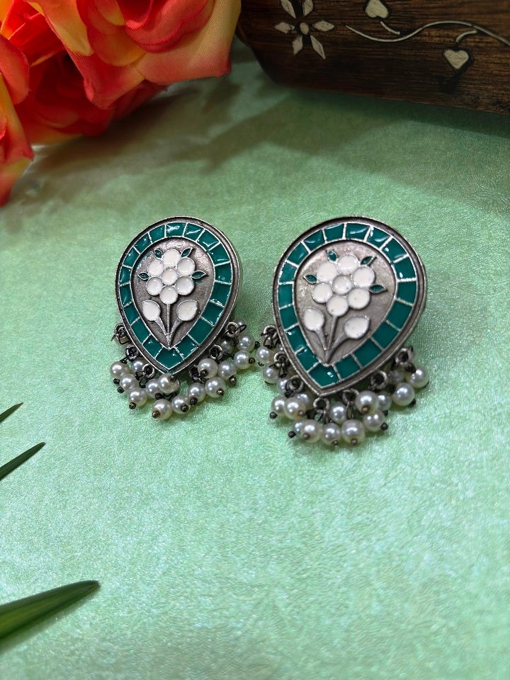 Meenakari Floral Stud Earrings