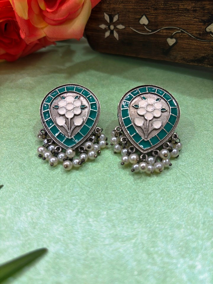 Meenakari Floral Stud Earrings