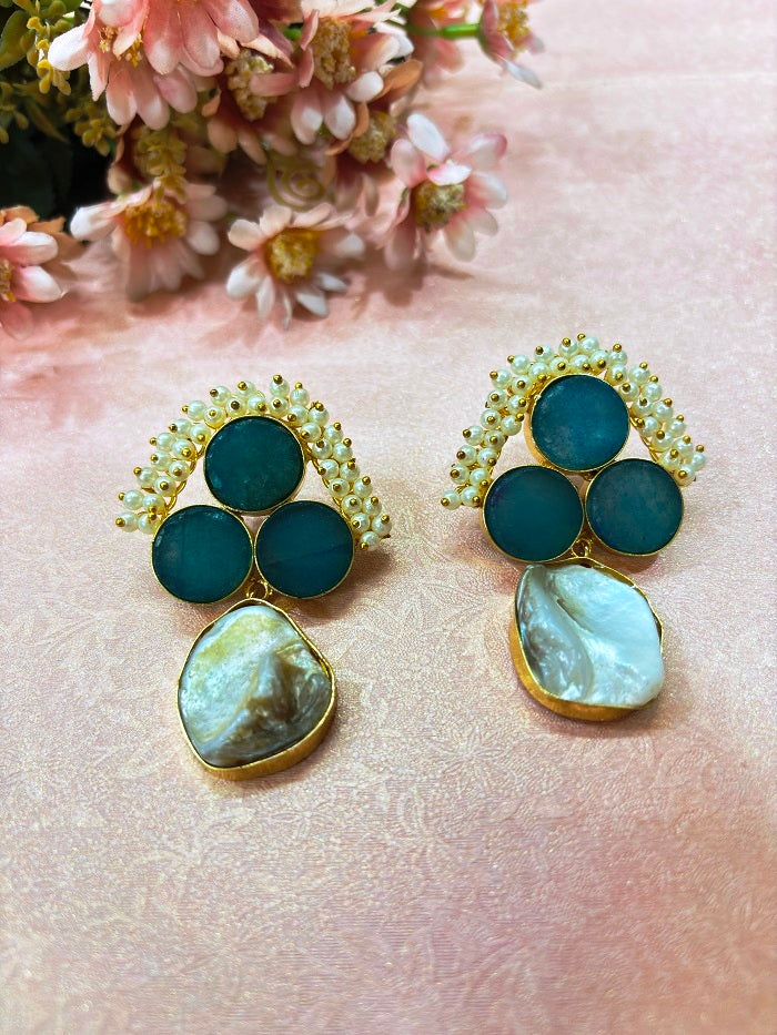 Pearl Cluster Drop Earrings