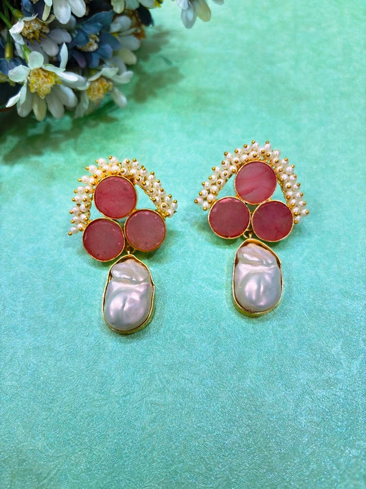 Pearl Cluster Drop Earrings