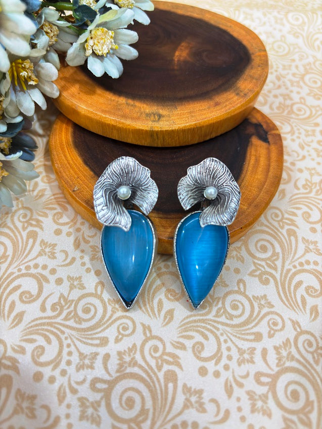 Pearl Petal Drop Earrings