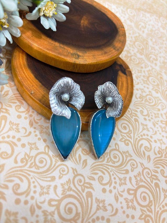 Pearl Petal Drop Earrings