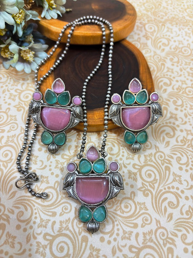 Mystic Serenity Oxidized Pendant Set