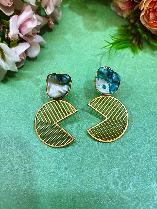 Mother of Pearl Geometric Earrings