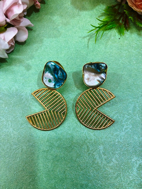 Mother of Pearl Geometric Earrings