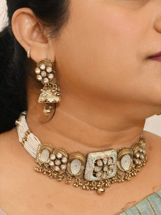 Golden Bloom Choker Set