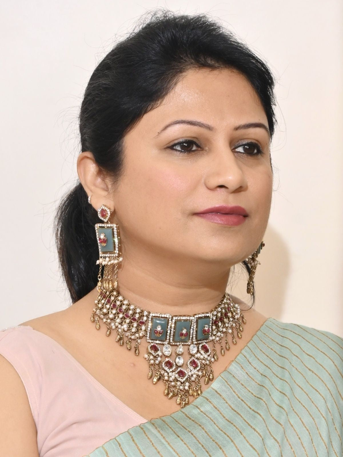 Square Drop Heritage Necklace Set