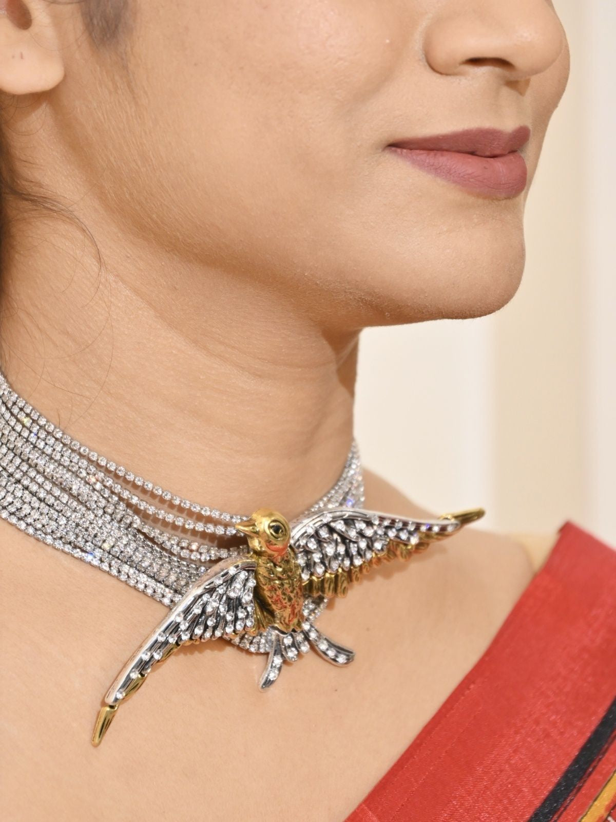 Luxe Bird Motif Statement Choker