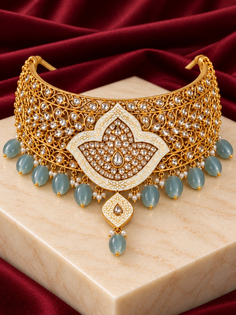 Ivora Grace Gold-Finish Choker Set