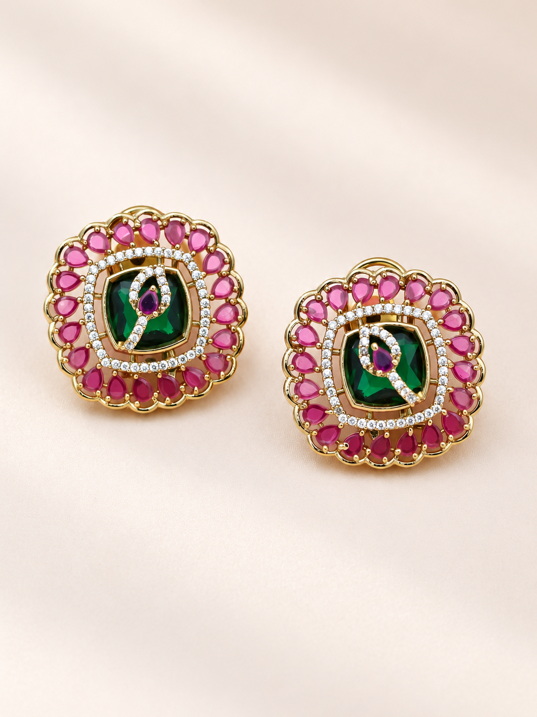 Jewel Bloom AD Stud Earrings