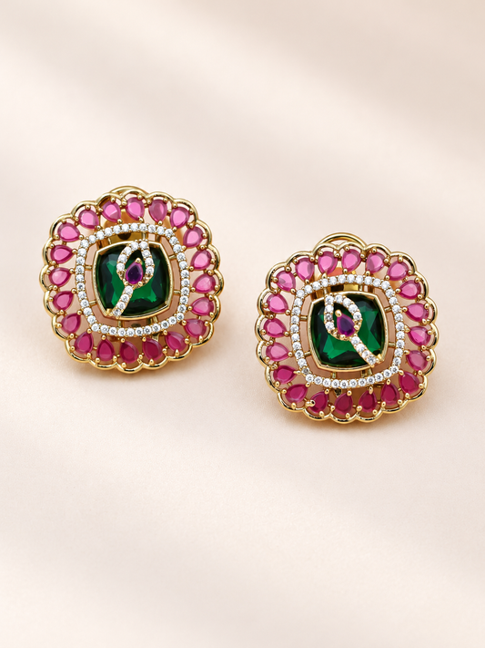 Jewel Bloom AD Stud Earrings