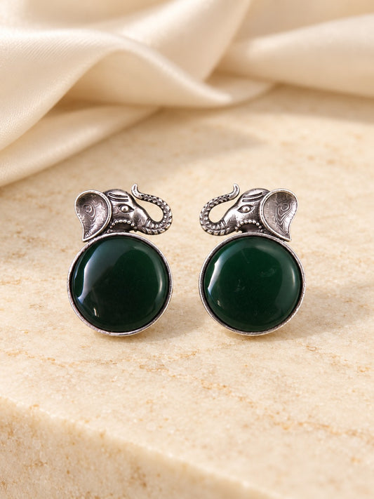 Elephant Motif Stud Earrings