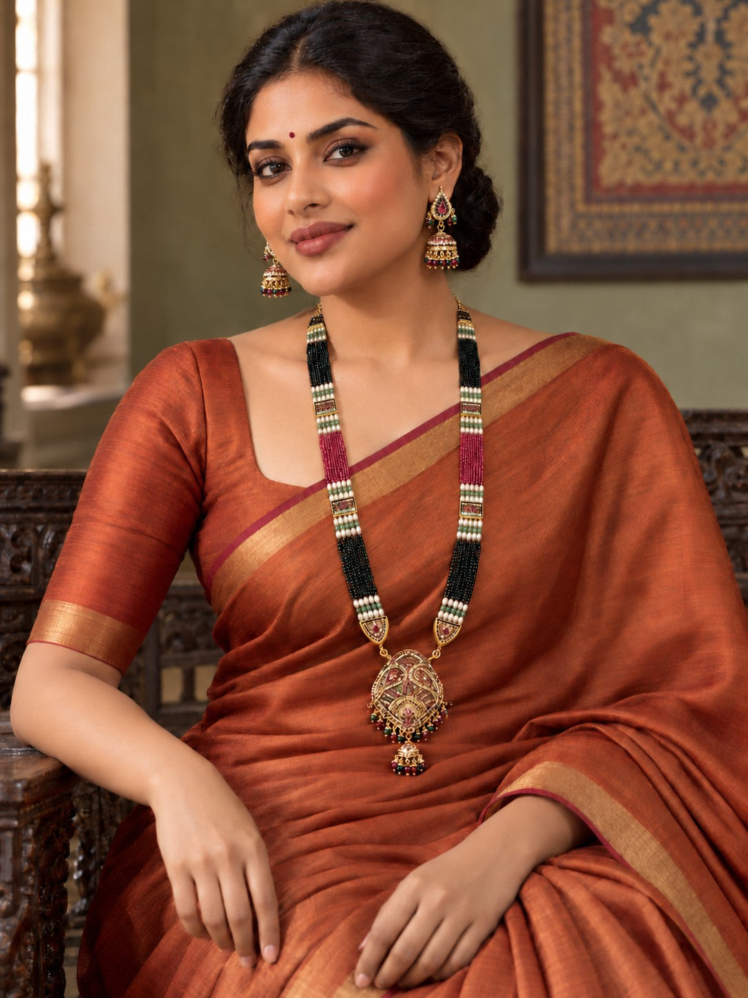 Rajwada Jadau Piroyi Haar Set