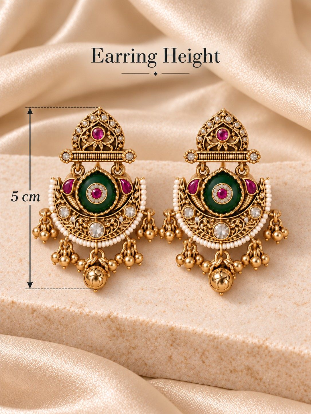 Viraasat Gold-Finish Drop Earrings
